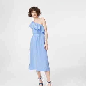 Club Monaco Hanitah Silk One-Shoulder Dress NWT